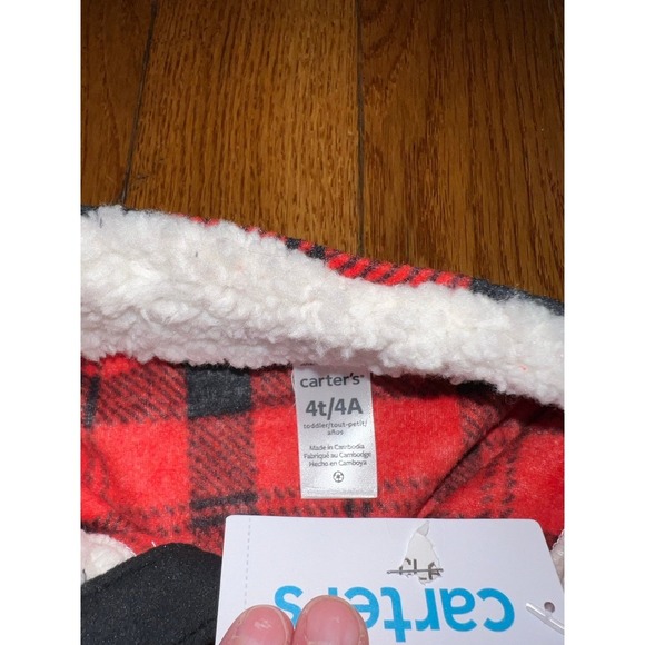 Brand new Boys or Girls  just one you Carters red & black plaid  outfit fleece - Picture 5 of 8